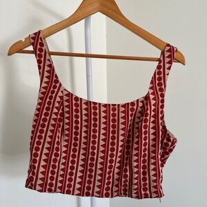 Eva Franco Anthropologie Aztec Print Crop Top Tank Size 8